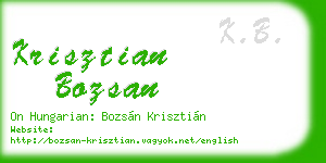 krisztian bozsan business card