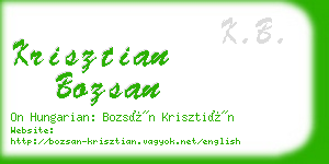 krisztian bozsan business card